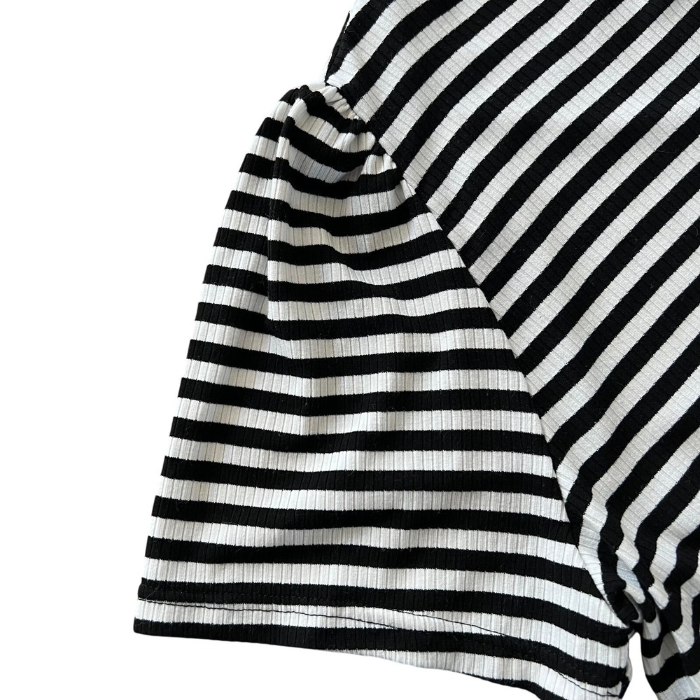 Unique‎ Vintage Womens French Breton Striped Side Neck Tie Top Sz 4X Soft Twee - Picture 3 of 7